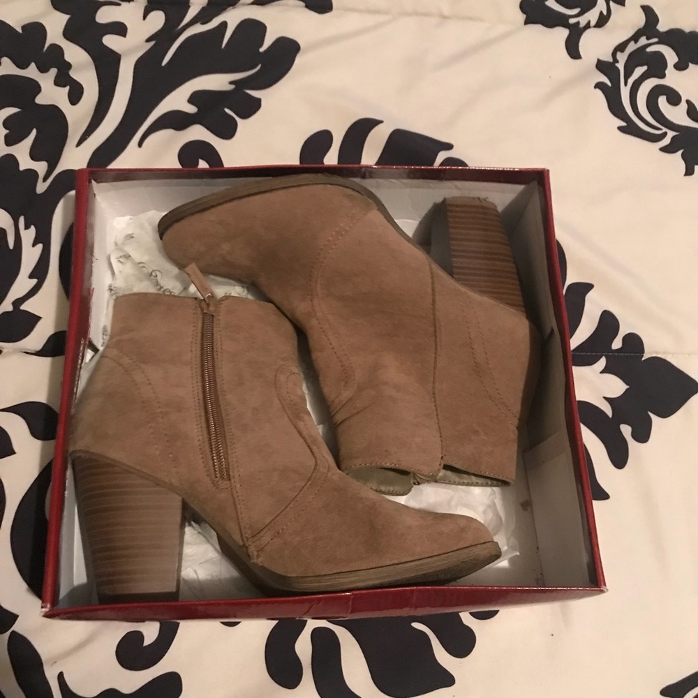 Taupe Suede Booties